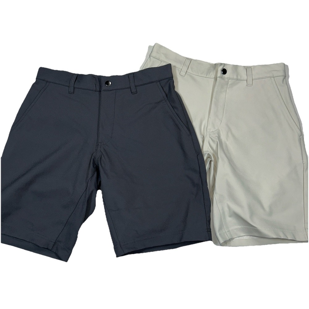 State‎ And Liberty Mens 29 Athletic Tapered Fit 9" Chino Shorts Beige Dark Gray